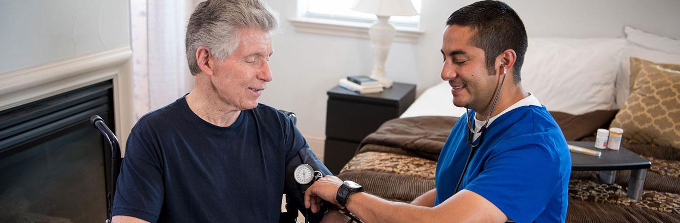 Nurse helping patient