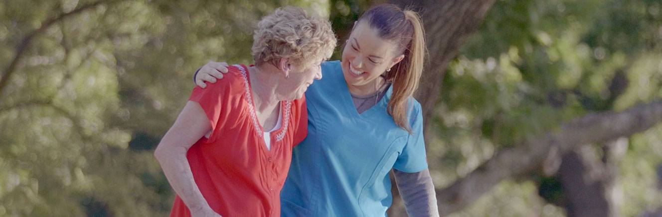 Nurse helping patient