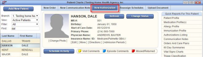New Authorization