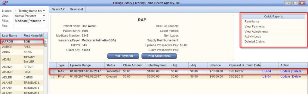 Billing History