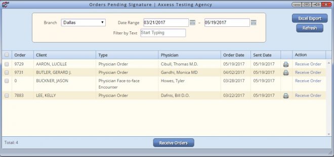 Orders Pending Signature