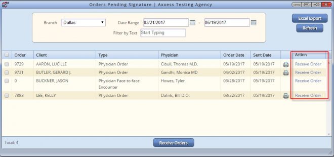 Orders Pending Signature