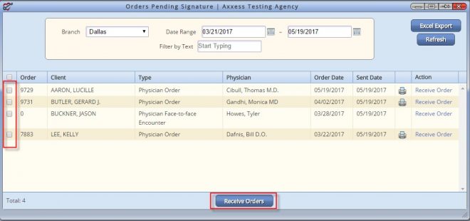 Orders Pending Signature