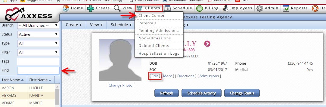 Edit Client Chart 1