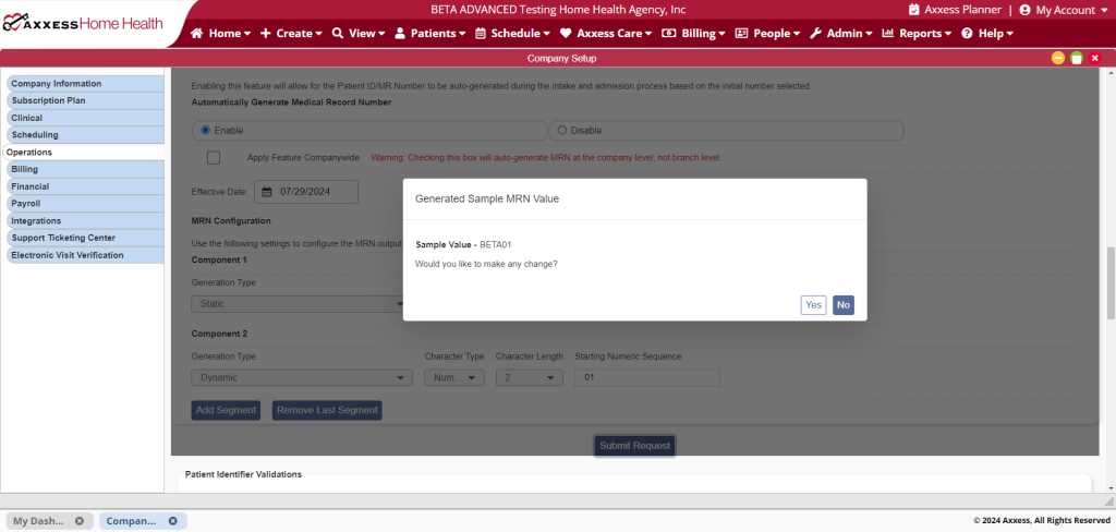 Mrn Example Netherlands Automatic Medical Record Number (MRN) Generation in Axxess Home Health